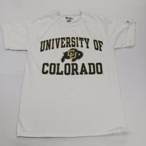 Champion University Of Colorado Men's White Cotton Graphic Print T-Shirt Small